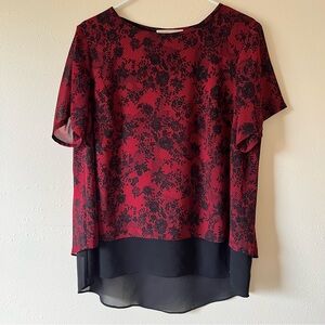 Feel Fabulous in this Michael Kors Red and Black Top, OX